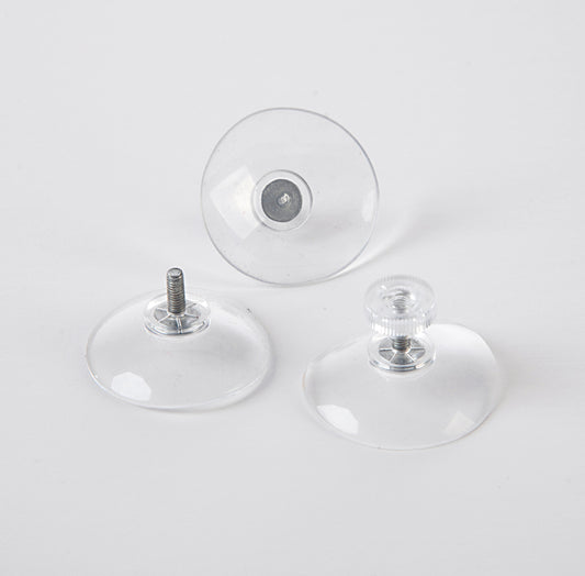 Saugnapf 40 mm M4 10 mm lang Rändelmutter transparent